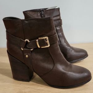 Faux Leather Forever 21 Versatile Brown Booties
